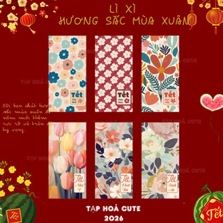  Bộ bao lì xì Tết 2026 Bính Ngọ - Hoa lá mùa xuân mẫu mới 2026 loại đẹp - Lì xì Hoa lá mùa xuân C150 đẹp sang trọng 