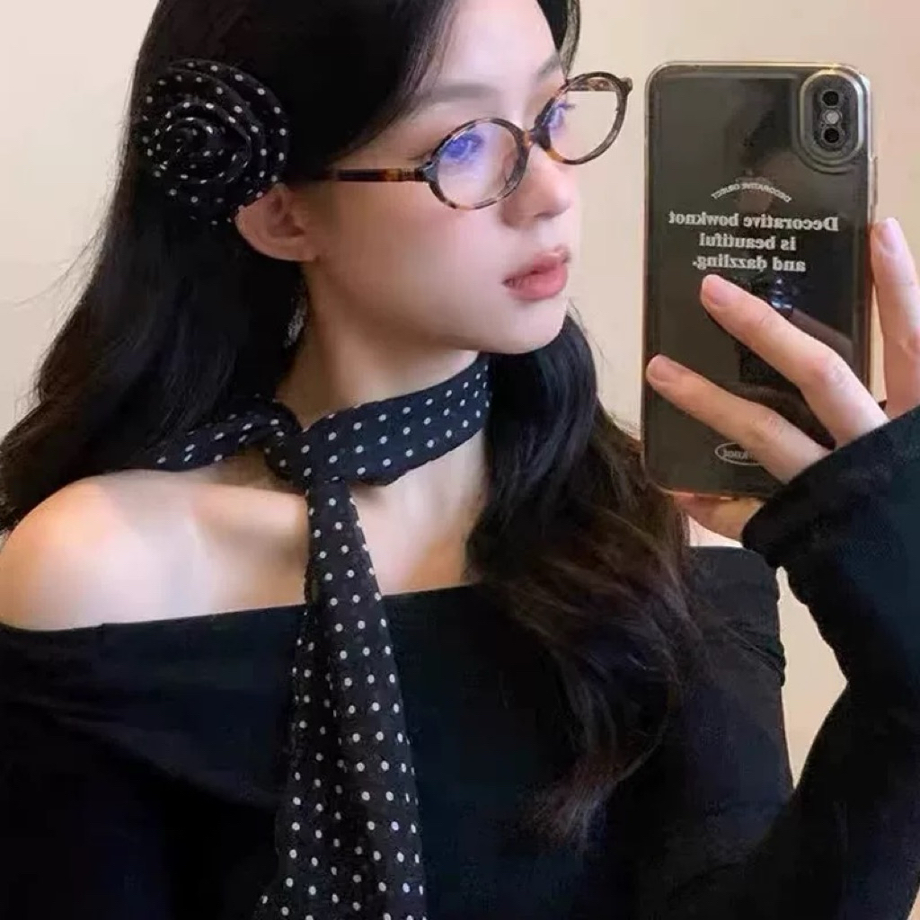 Khăn choàng cổ, làm dây thắt lưng hoạ tiết chấm bi nhiều mẫu