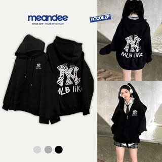  Áo Khoác Hoodie Nam Nữ Meandee Hoodie Zip Nỉ Lót Lông Bông Dày Form Rộng Màu Đen Xám Local Brand - KNML1 