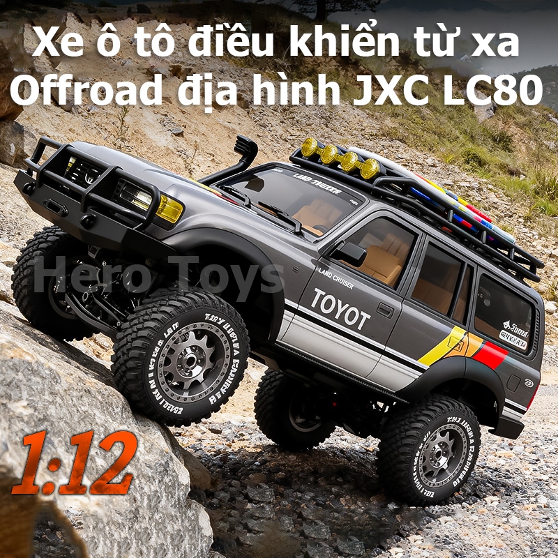 Xe Địa Hình Điều Khiển Land Cruiser LC80 1:12 – Offroad Leo Núi, Lốp Địa Hình, Pin Sạc, Đèn LED 2.4G