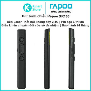 Bút trình chiếu Rapoo XR100 | Kết nối không dây 2.4G | Đèn Laser | Pin sạc Lithium | Bảo hành 2 năm