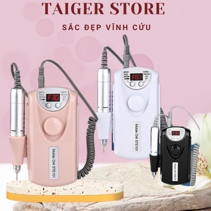 Máy mài tích điện STE 101 chính hãng - kèm đủ phụ kiện chuyên dụng làm nail NailLinhChi