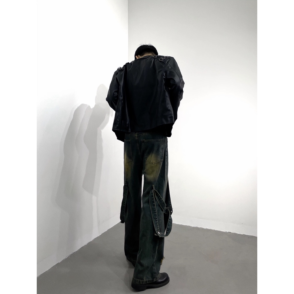 QUẦN JEANS BAGGY MANG MỰC PHỐI DÂY - QUẦN JEAN TÚI HỘP TO ỐNG RỘNG Y2K Menswear Nam Denim | BigBuy360 - bigbuy360.vn