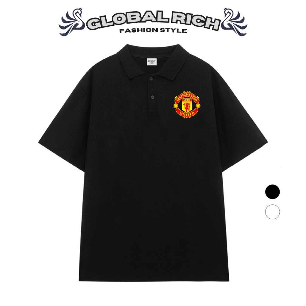 Áo Thun Có Cổ Polo Global Rich Premium Tee Left Câu Lạc Bộ Bóng Đá Manchester United Fc