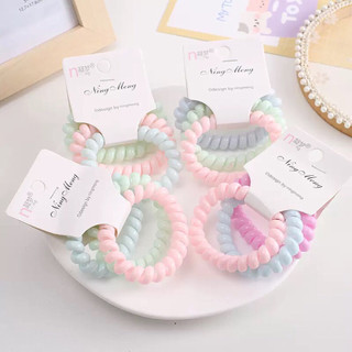 Sét 3 Dây Cột Tóc Lò Xo Nhiều Màu Dễ Thương