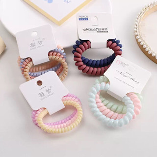 Sét 3 Dây Cột Tóc Lò Xo Nhiều Màu Dễ Thương