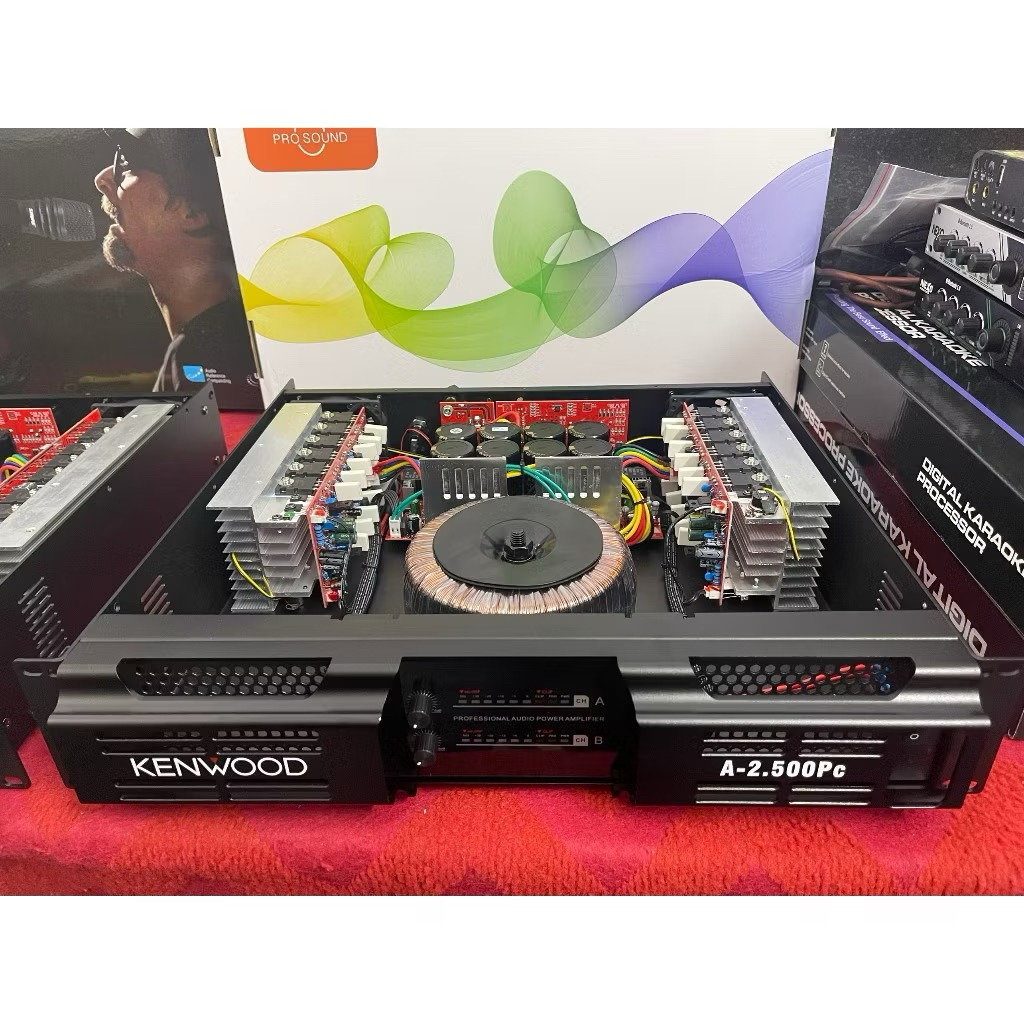 CỤC ĐẨY CÔNG SUẤT Kenwood A-2500Pc 24 sò lớn Toshiba 8 biến trở. mặt phay nhôm, đồng tròn năm 2025 -