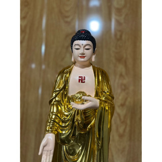 Tượng A Di Đà Dát Vàng Cao 46cm