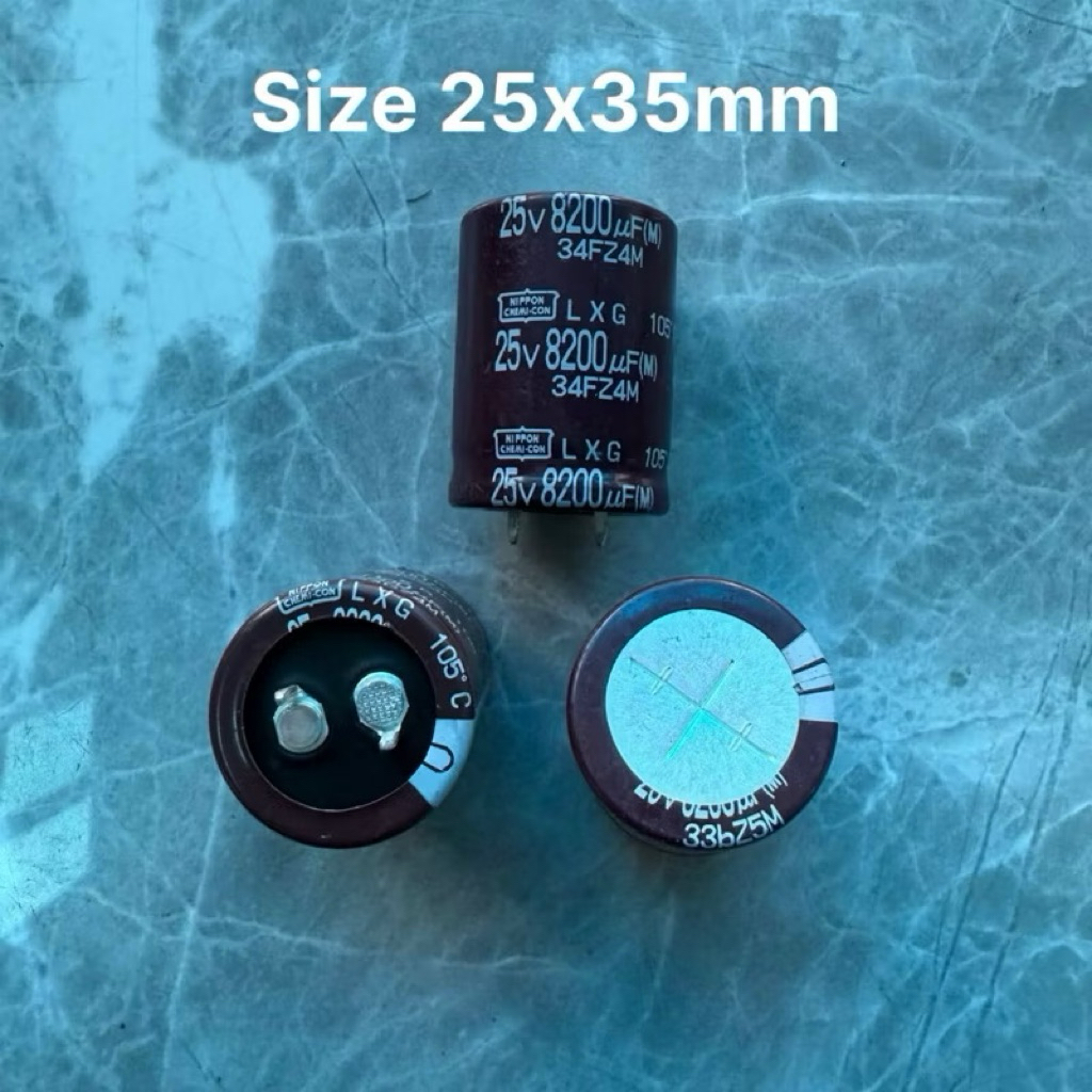 Tụ 25V 8200uf 25x35mm hàng mới chính hãng loại tốt(2cái)