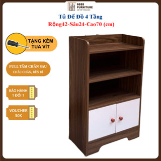  Tủ đầu giường 4 tầng gỗ MDF – Kệ để đồ đa năng – Có ngăn cánh – Bền đẹp – Tặng tua vít 