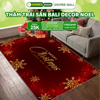  Thảm Nỉ Bali HOMIES Bedding & Décor Trải Sàn Hoạ Tiết Giáng Sinh - Thảm Decor Trang Trí Noel Đế Cao Su Chống Trơn Trượt 