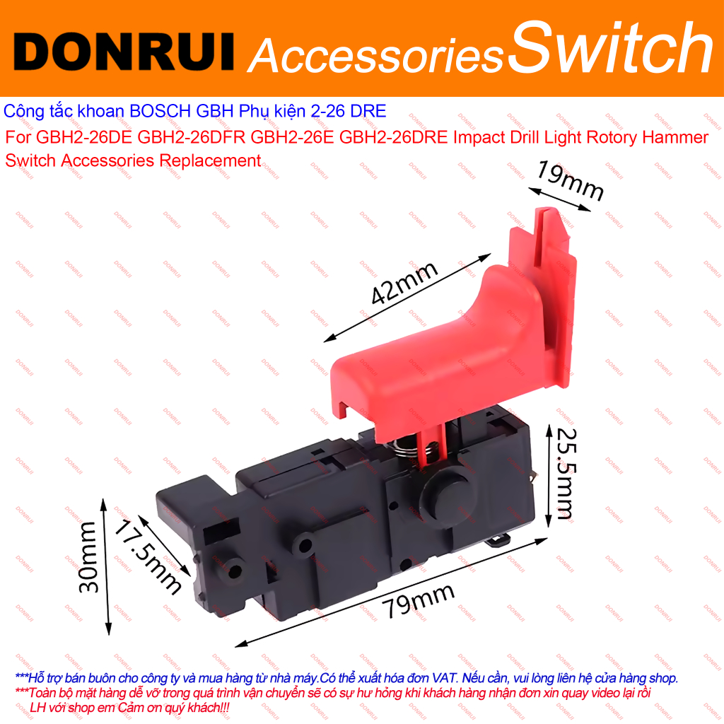 Công tắc khoan BOSCH GBH Phụ kiện 2-26 For GBH2-26DE GBH2-26DFR GBH2-26E GBH2-26DRE