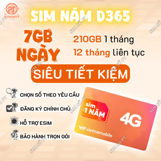 Sim Vietnamobile 7GB/Ngày Dùng 12 Tháng – Miễn phí Gọi Nội Mạng – Data Tốc Độ Cao Cả Năm