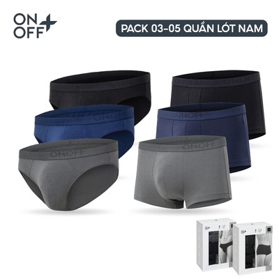 Hộp pack quần lót nam Bamboo plus+ kháng khuẩn mềm mát Essential ONOFF