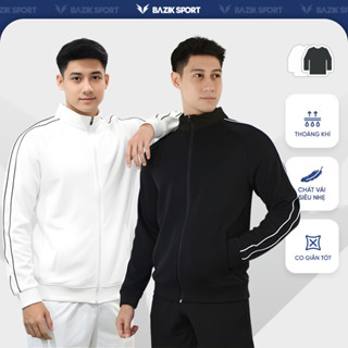  Áo Khoác Nỉ Nam BAZIK Tracket Phối Viền Nỉ Trơn Cao Cấp Năng Động Trẻ Trung Phong Cách Đơn Giản 