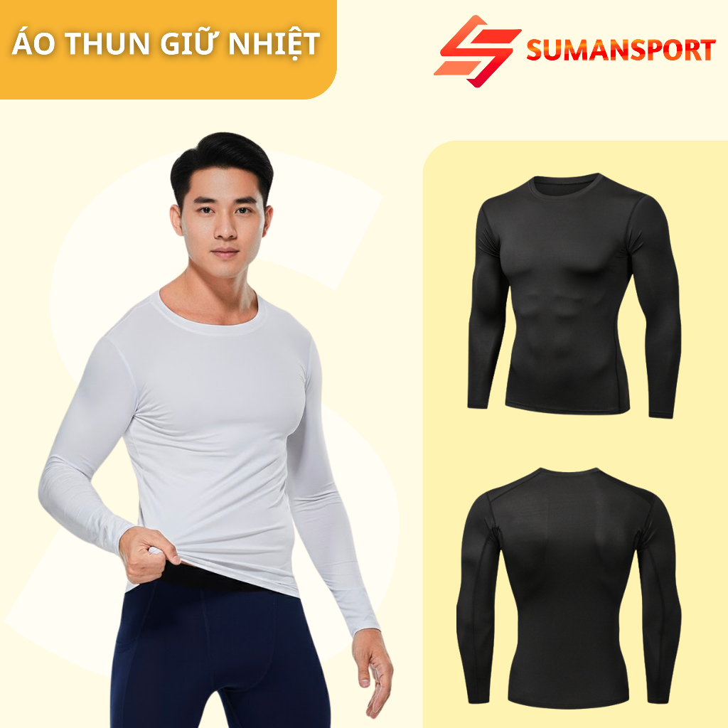 Áo giữ nhiệt thun nam dài tay co giãn áo body nam bóng đá thun tay dài thể thao màu sắc trẻ trung năng động