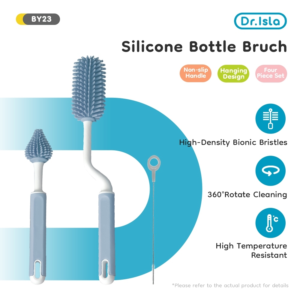 Dr.Isla chổi vệ sinh bình sữa  Bộ 3 Baby Bottle Brush Baby Bottle Nipple Cleaner BY23
