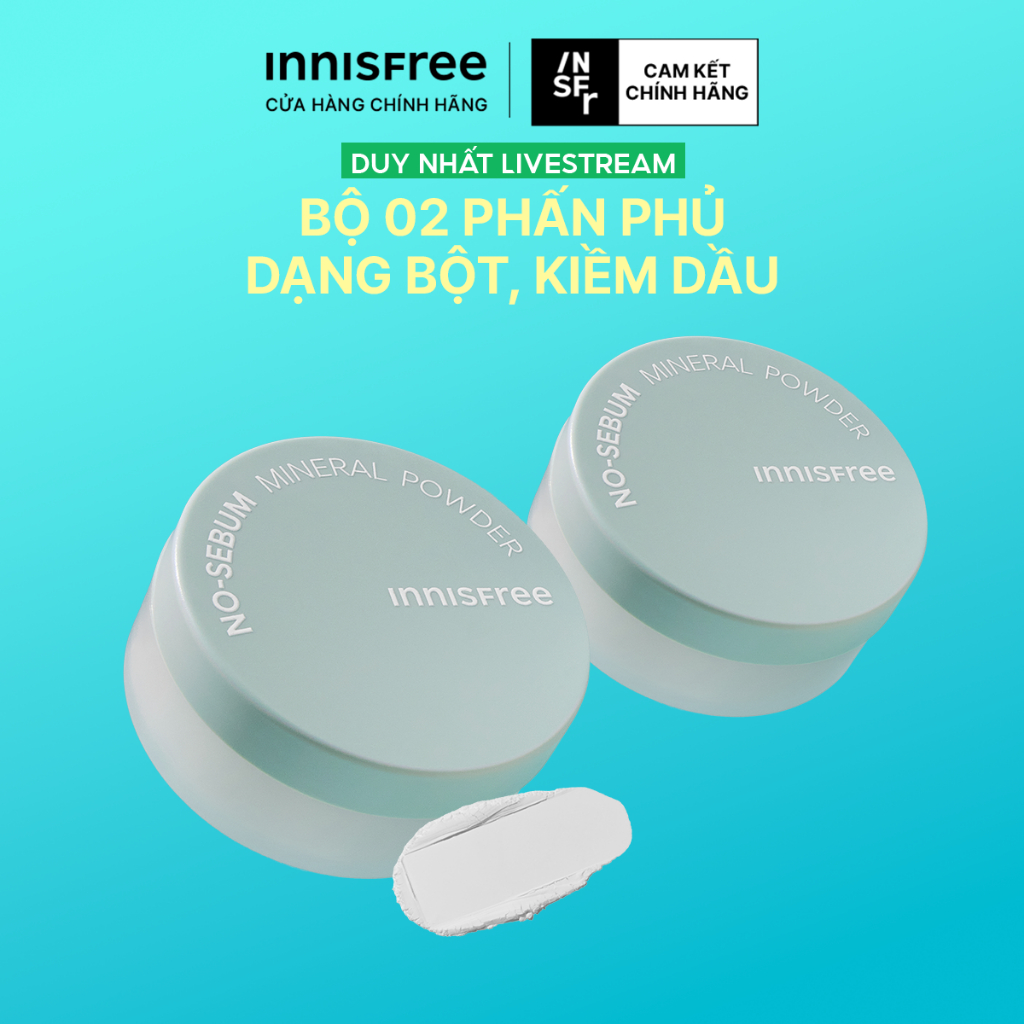 INNISFREE x Bộ 2 Phấn phủ kiềm dầu dạng bột innisfree No Sebum Mineral Powder 5g