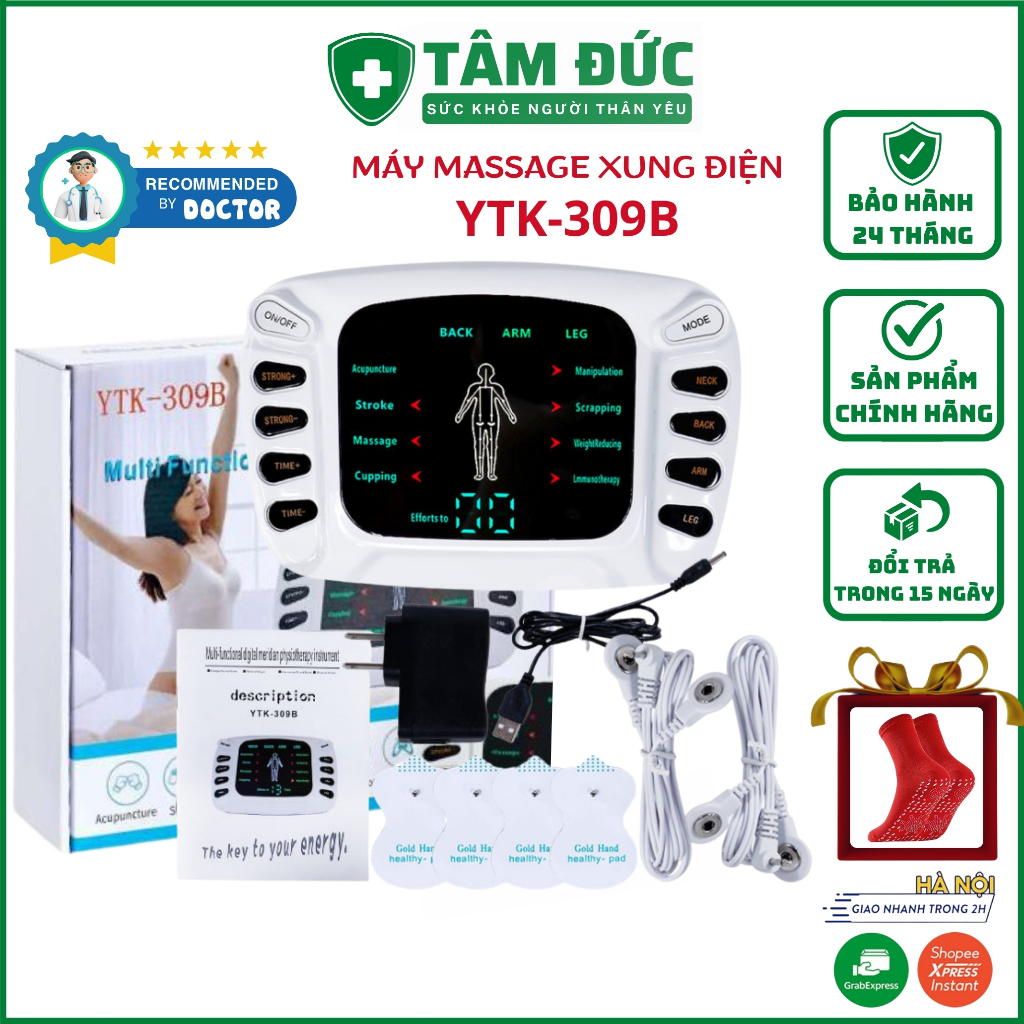 Máy massage xung điện MISUKO YTK-309B  máy mát xa 8 chế độ massage 15 cường độ xung điện