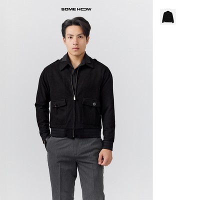 [N] Áo Khoác Slimfit Double Face Black Chất Vải Cotton Double Face Thoải Mái, AK0096, SOME HOW STORE