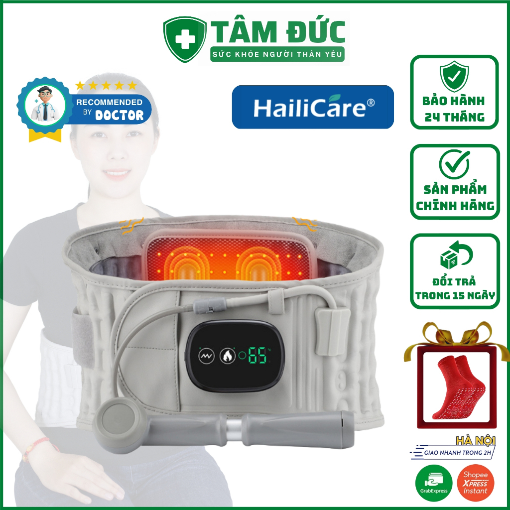 Đai lưng cột sống thoát vị đĩa đệm cao cấp MISUKO HailiCare Z5 , Đai hơi kéo dãn cột sống thoát vị đĩa đệm