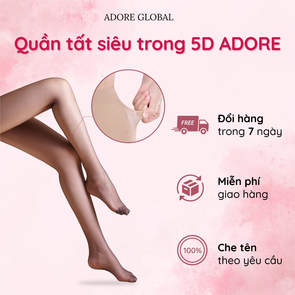 Quần Tất 5D Siêu Trong Co Giãn Tốt Ôm Sát Đường Cong Cơ Thể ADORE S1001