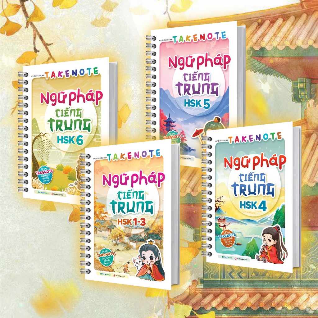 Sách Combo Takenote Ngữ pháp tiếng Trung HSK 1-6 (4 cuốn)