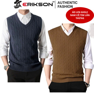 Áo Ghile Nam Lắn Thừng Cổ Tim,Chất Len Dày Dặn ,Mềm Mịn, Phong Cách Sang Trọng,Lịch Sự
