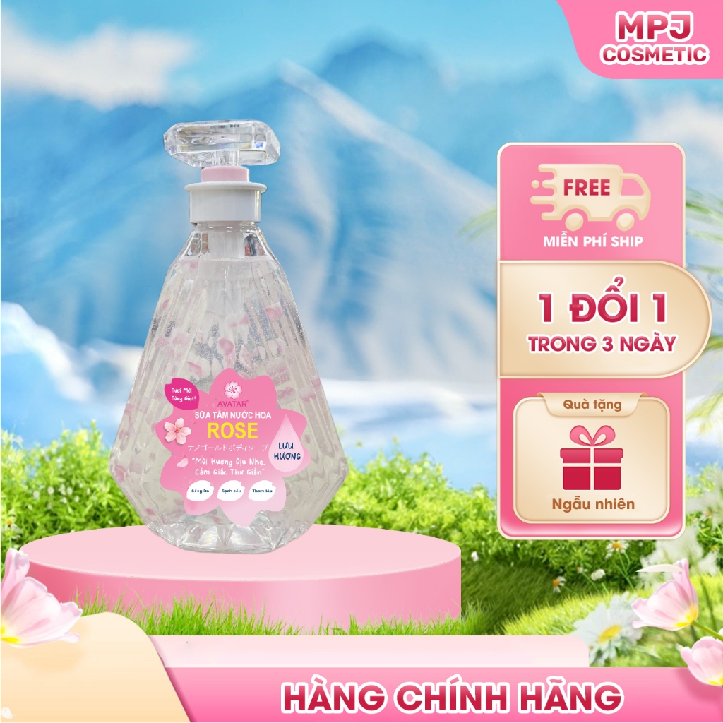Sữa Tắm Cánh Hoa Tươi Giúp Trắng Mịn Da Hương Hoa Hồng Avatar Rose Shower Gel
