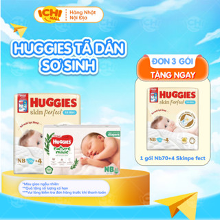   HÀNG CHÍNH HÃNG CÔNG TY  Tã Dán Quần HUGGIES PLATINUM NATURE MADE size SƠ SINH NEWBORN  60 MIẾNG _Ichimall 