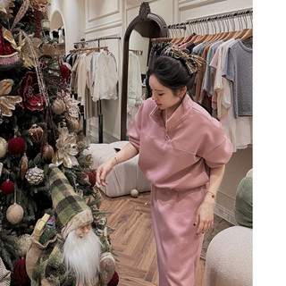  SET NỈ HỒNG CAO CỔ KHÓA NỬA MIX CHÂN VÁY BÚT CHÌ BASIC 3 SIZE S M L REMAKIE 