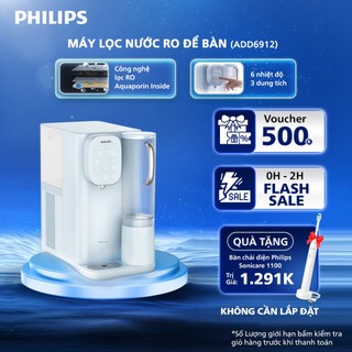   HÀNG CHÍNH HÃNG  Máy Lọc Nước RO Để Bàn NÓNG LẠNH PHILIPS ADD6912 màu xanh Công nghệ lọc Aquaporin Inside® 
