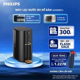   HÀNG CHÍNH HÃNG  Máy lọc nước RO để bàn PHILIPS ADD6901 màu đen - Công Nghệ lọc RO Aquaporin Inside® làm nóng 3s 