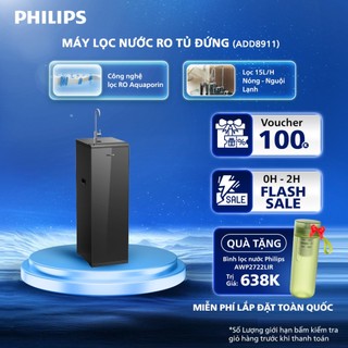   Miễn phí lắp đặt tận nhà  Máy lọc nước tủ đứng RO Hydrogen Philips ADD8911 - 10 lõi - Công nghệ Aquaporin 