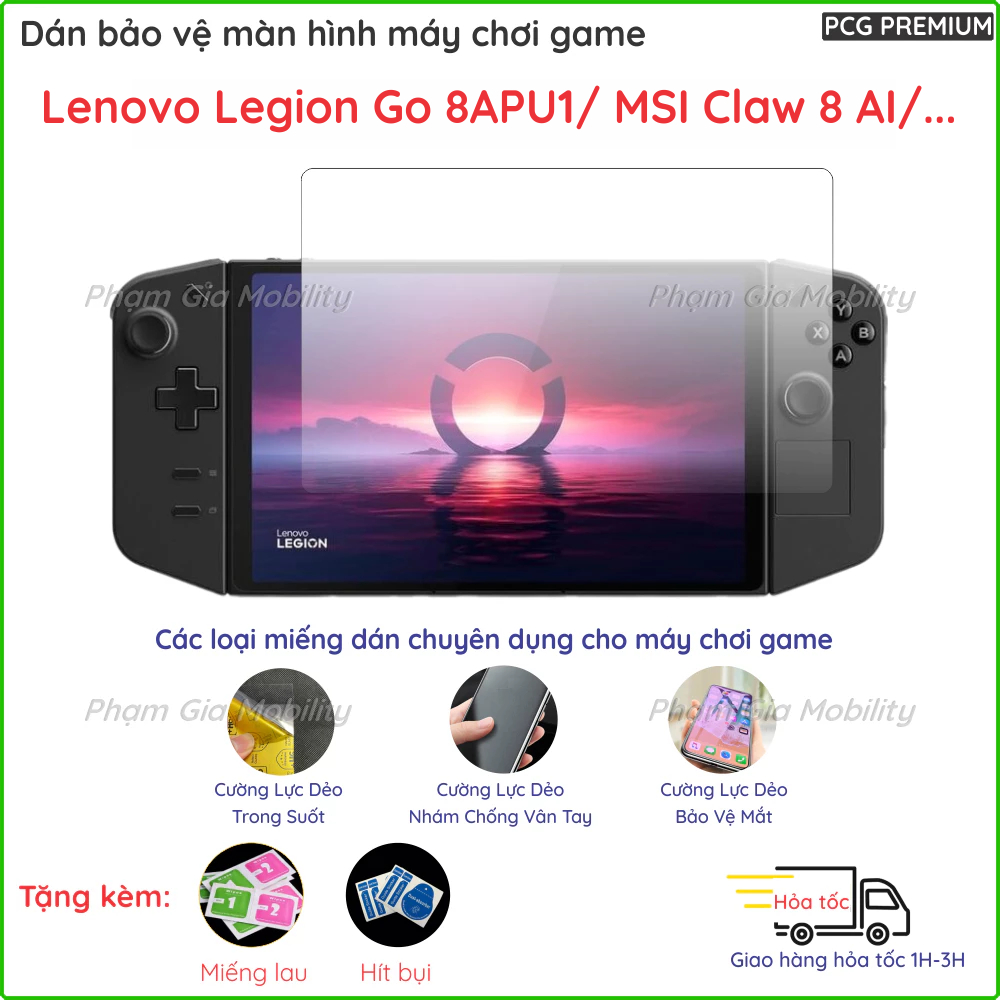 Dán cường lực màn hình cho máy chơi game Lenovo Legion Go 8APU1 83E1/ MSI Claw 8 AI AYN Thor ANBERNI
