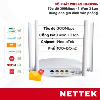  Bộ Phát Wifi Từ Sim 4G NETTEK E8386 Chính Hãng Bảo Hành 12 Tháng 