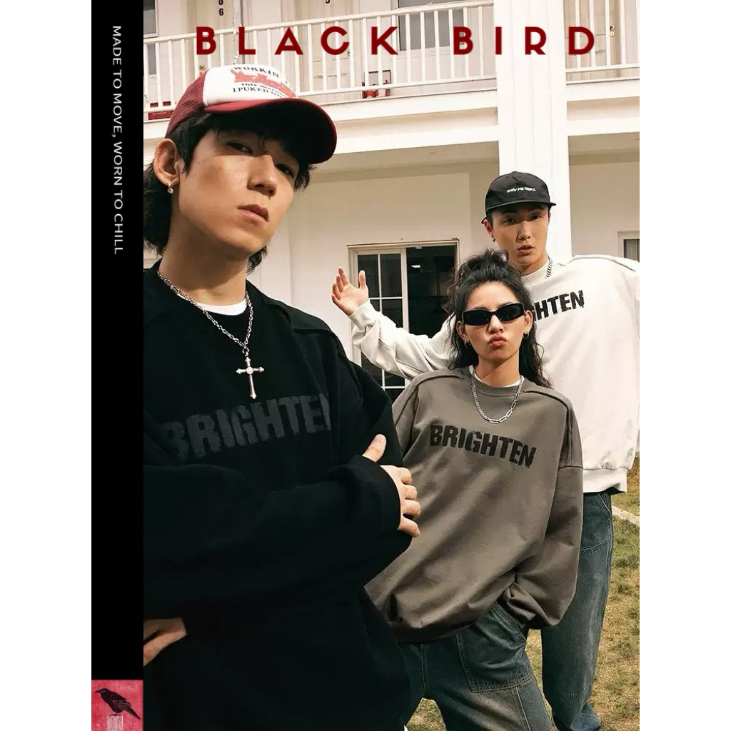 Áo sweater nỉ Blackbird - Brighten - Streetwear Unisex Style form rộng