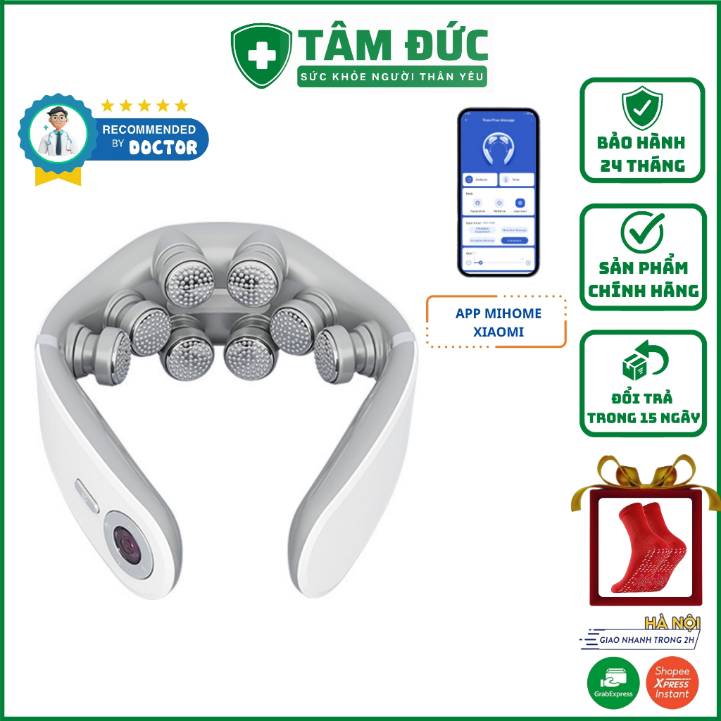 Máy massage cổ vai gáy 8D MIJIA -G7 kết nối APP MIHOME của XIAOMI, Với 8 đầu massage [ chính hãng ]