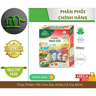  XUÂN AN - Ngũ Cốc Ít Đường  Mix 4 Loại  Hộp 400g  Màu Đỏ  