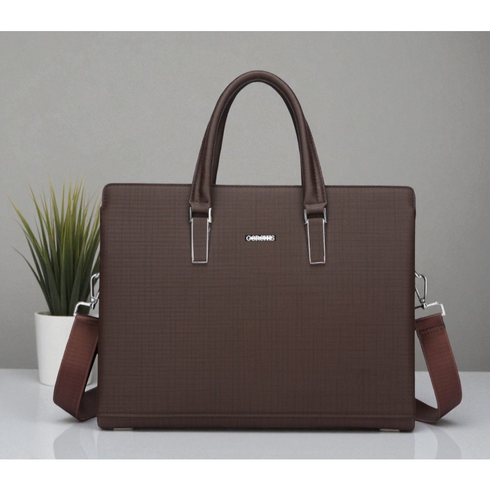 [TÚI DA CÔNG SỞ] Cặp da công sở Cặp văn phòng Cao Cấp GORCHIS Chất liệu Da  cực bền túi đựng laptop 14 inh.