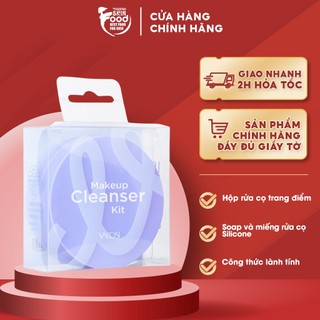 Hộp Rửa Cọ Trang Điểm Kèm Xà Phòng Vacosi Makeup Cleanser Kit - DC14