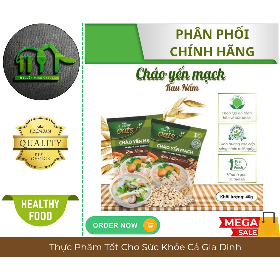 COMBO 7 GÓI - Cháo Yến Mạch Chay Rau Nấm Xuân An 40g