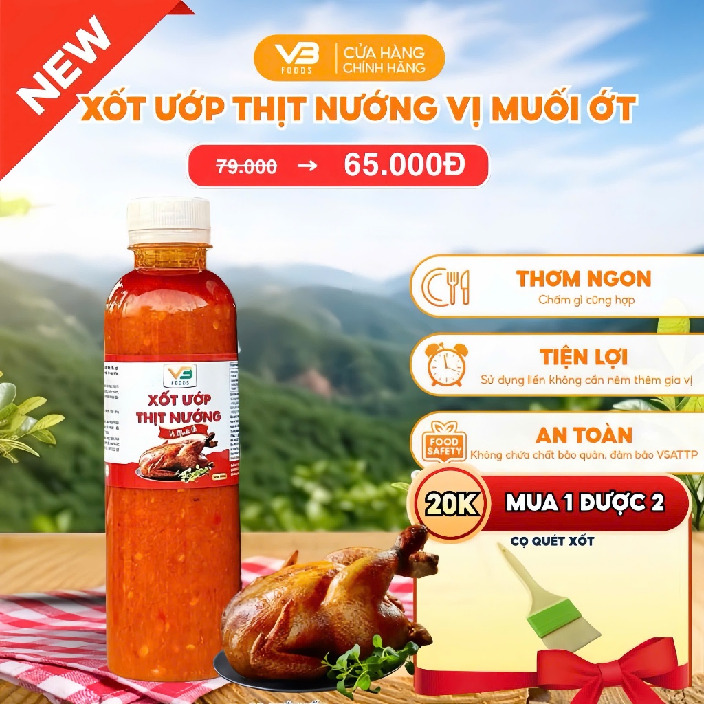 Xốt ướp thịt nướng vị muối ớt cay nhẹ ViB FOOD – thơm đặc trưng – ướp là tròn vị nhà làm