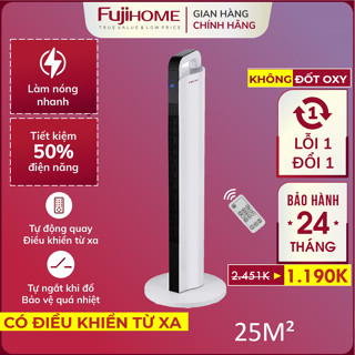 Máy sưởi gốm Nhập Khẩu không khô da điều khiển từ xa FUJIHOME, quạt sưởi ấm phòng phun sương