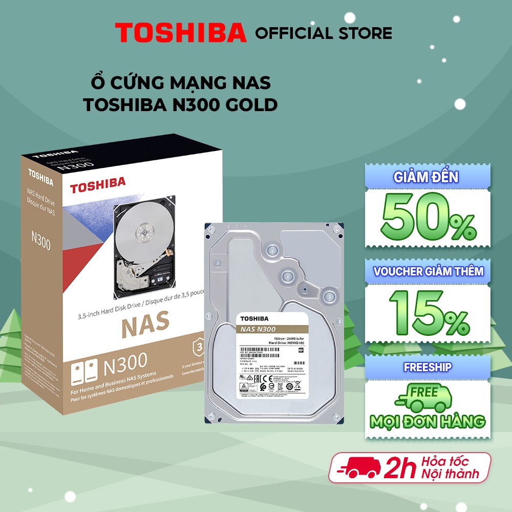 Ổ cứng mạng nas HDD Toshiba N300 Gold 3.5Inch