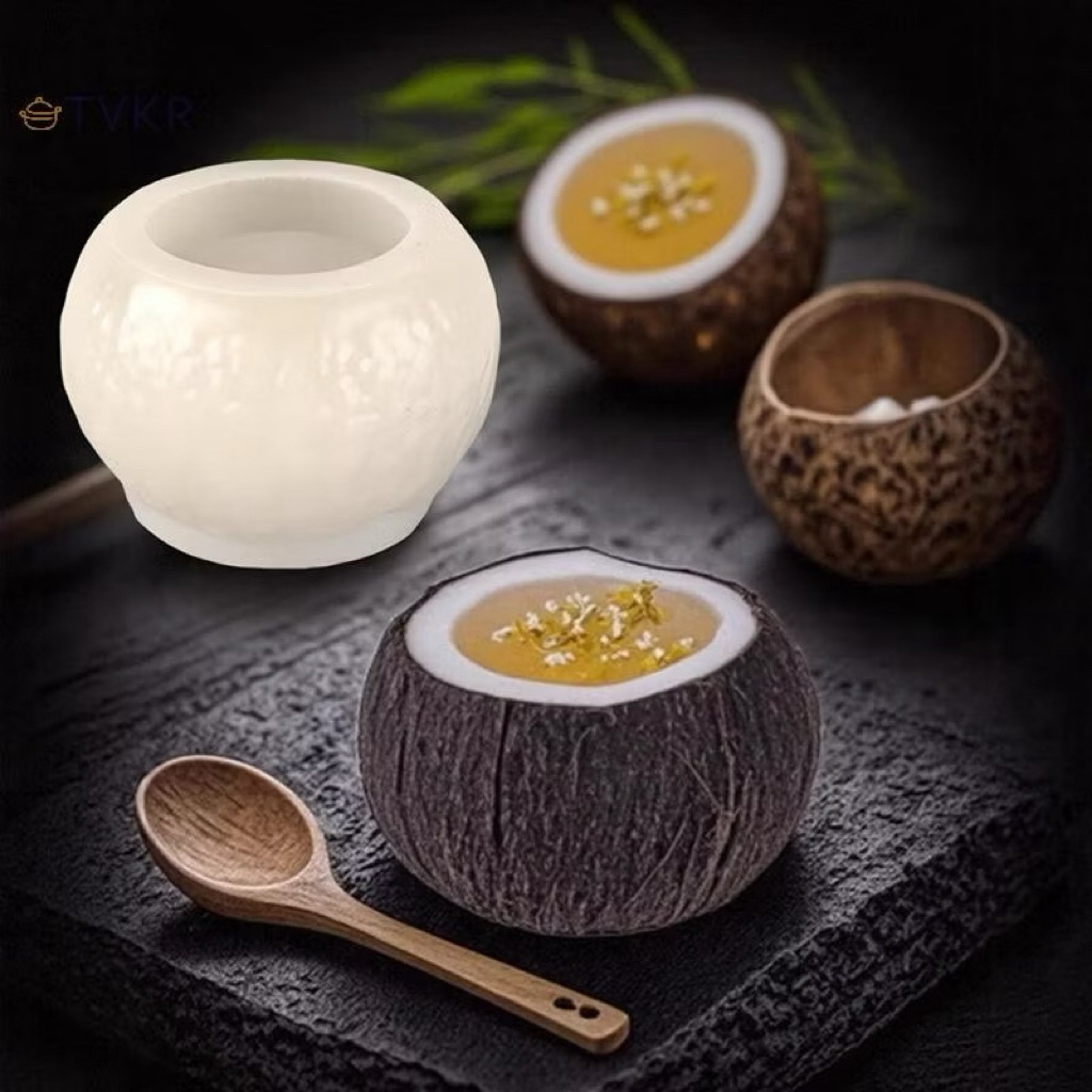 khuôn silicon trái dừa - khuôn quả dừa khuôn thạch rau câu pudding mousse khuôn chocolate