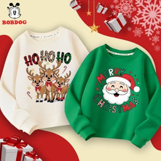  Áo sweater bé trai bé gái BOBDOG áo dài tay da cá cotton ấm áp mềm mịn in hình NOEL 
