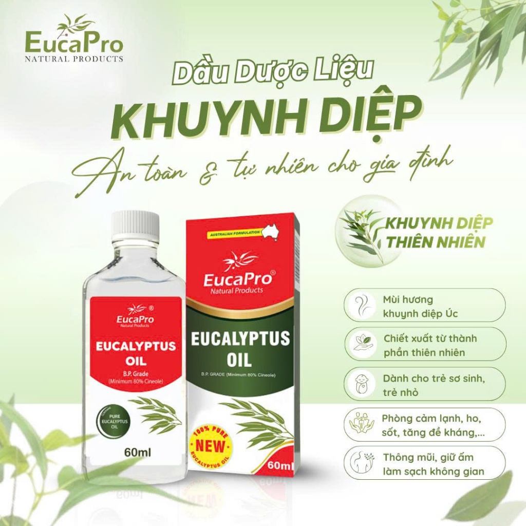Dầu khuynh diệp Eucapro hỗ trợ giữ ấm, giảm ho