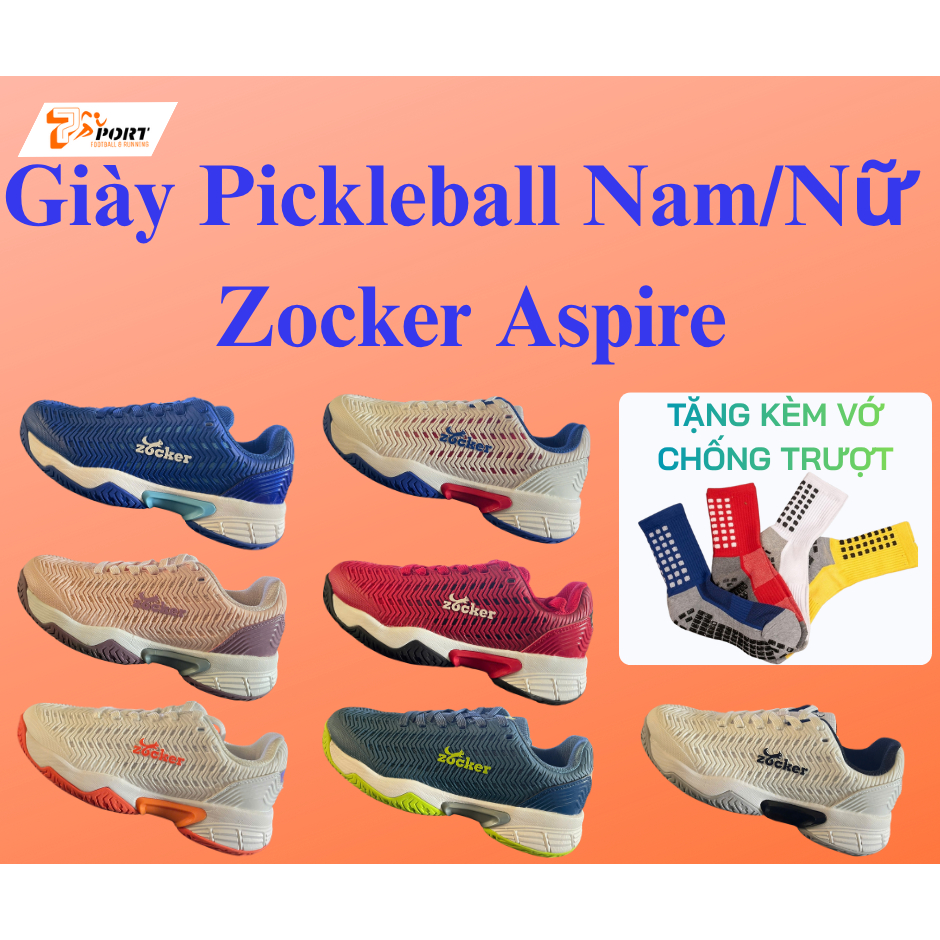 [Chính Hãng] Giày Pickleball Nam/Nữ Zocker Aspire - 7sport.vn - Có quà tặng kèm