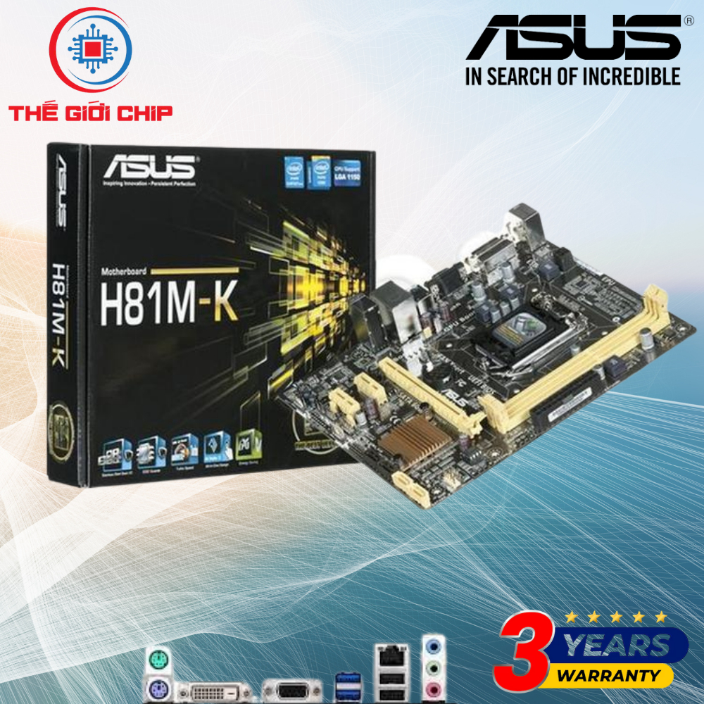 Mainboard (Bo mạch chính)  ASUS H81M-K I Bảo hành 36 tháng bởi nhà cung cấp